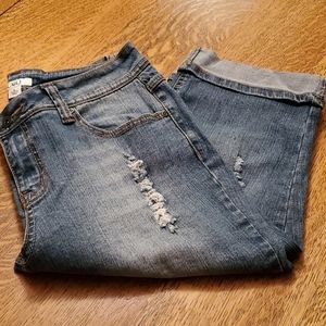 CATO Distressed Denim Capris - Size 8